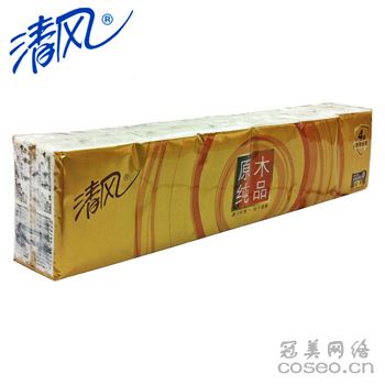 清风 B64C4C1/B64CJ 4层12包迷你型纸手帕 金装 8张/包 金